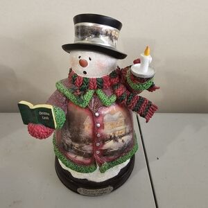 Thomas Kinkade Festive Snowman - Holiday Lights